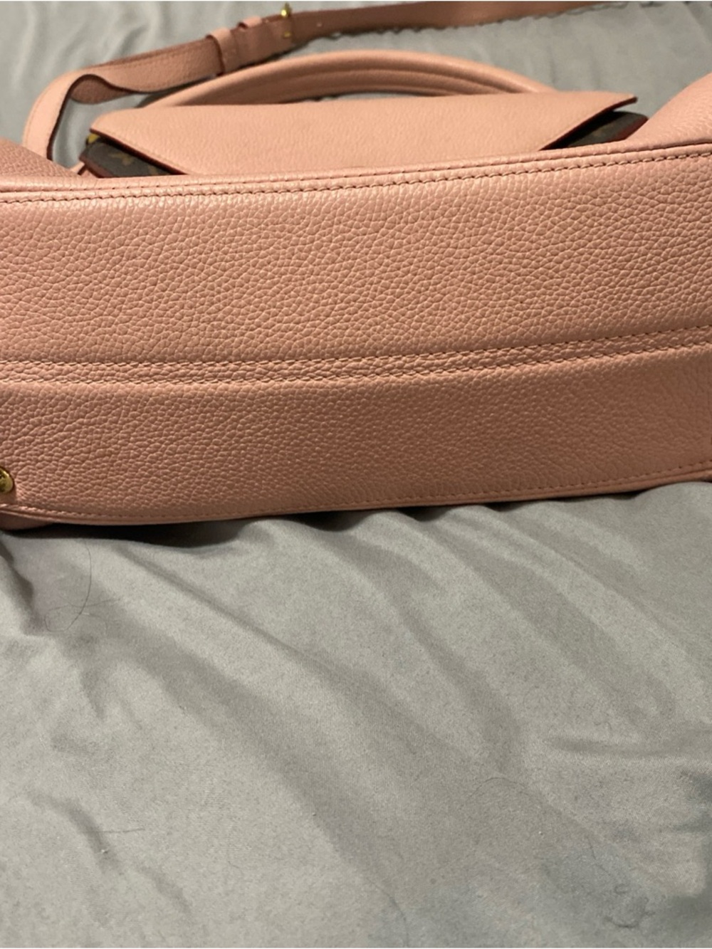Louis Vuitton Rose Ballerine Leather and Monogram Coated Canvas Double V Bag - Picture 6 of 10